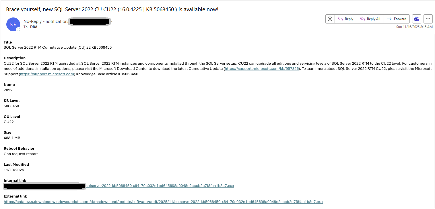 Cu Sql Server Automate download and notification of SQL Server CU – DataSteve